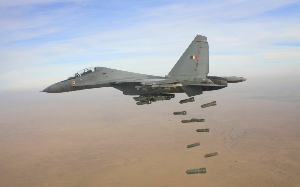 A Sukhoi depicting a bombing run; Courtesy - IAF