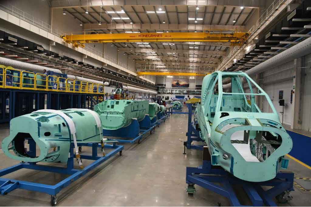The Assembly Line of Apache Helicopters; Courtesy - Boeing India.