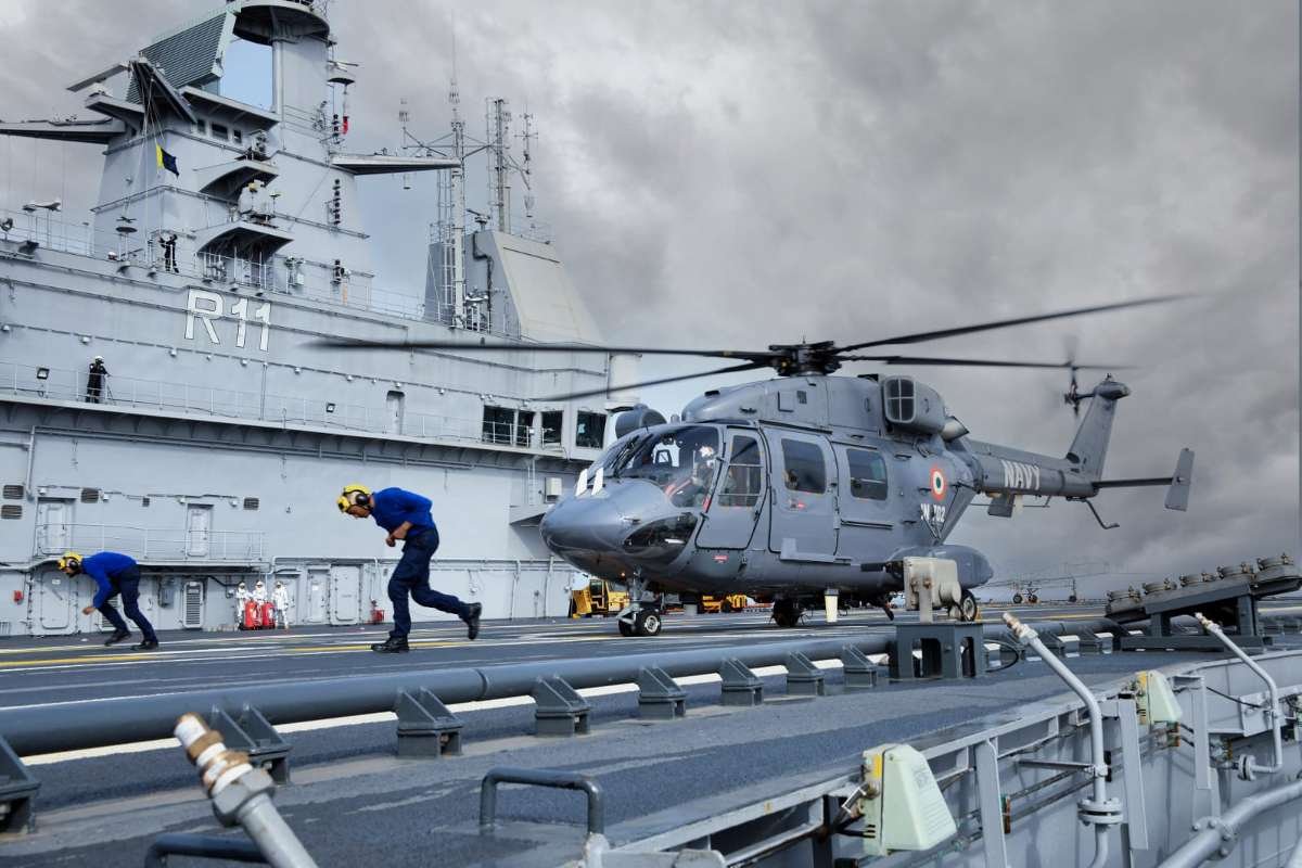 Indigenisation efforts in Indian Air Force showcasing locally built aircraft - HAL Dhruv
