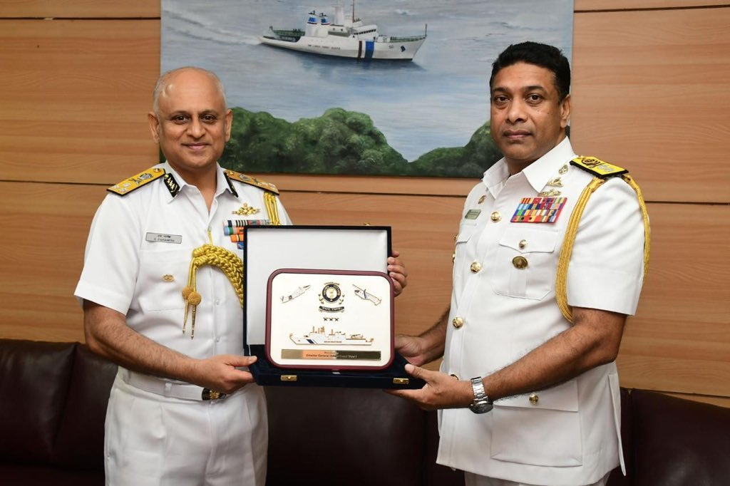 ICG DG S. Paramesh meeting with SLCG DG Rear Admiral Y.R. Serasinghe