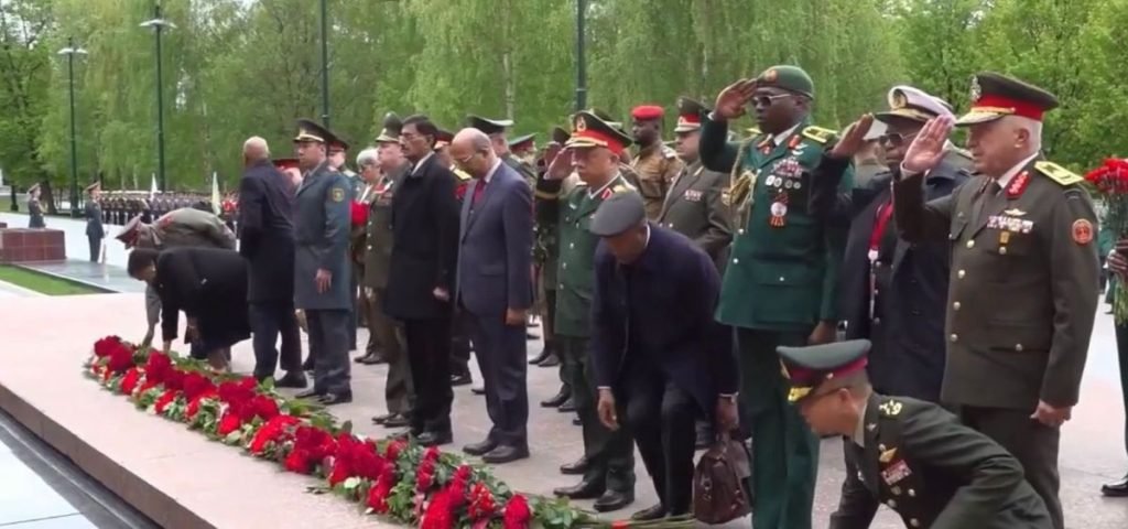 Raksha rajya mantri, victory day celebrations, moscow, russia 