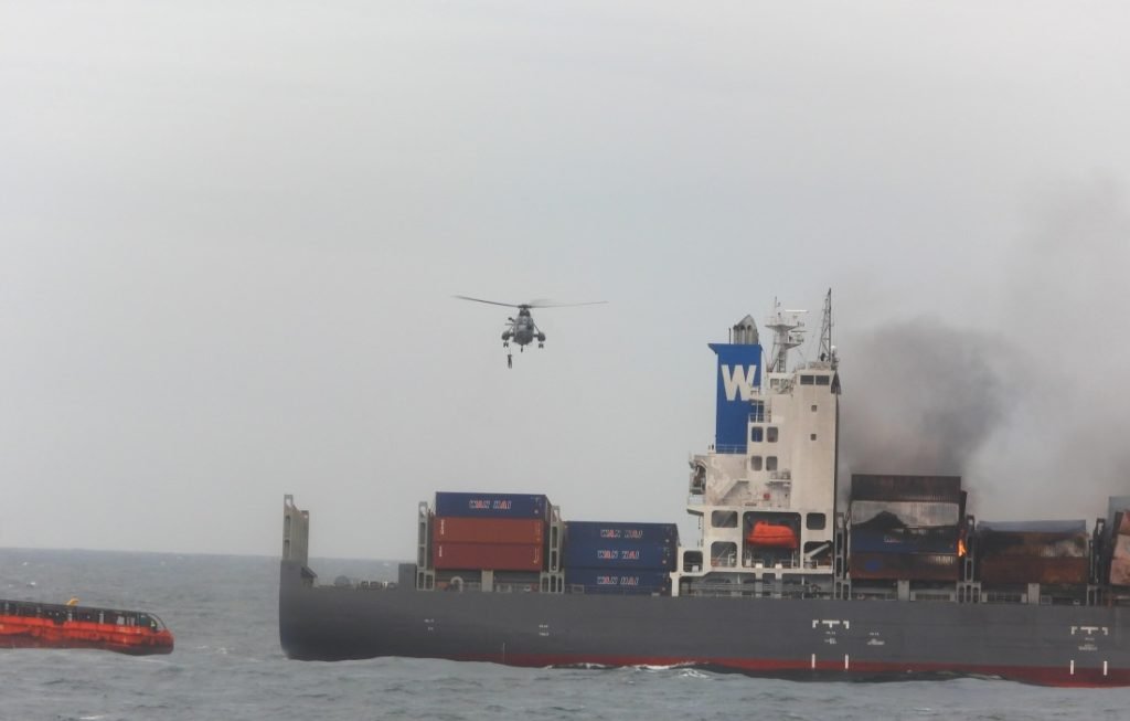 Navy starts insertion for the salvage operation onboard the vessel MV Wan Hai 503