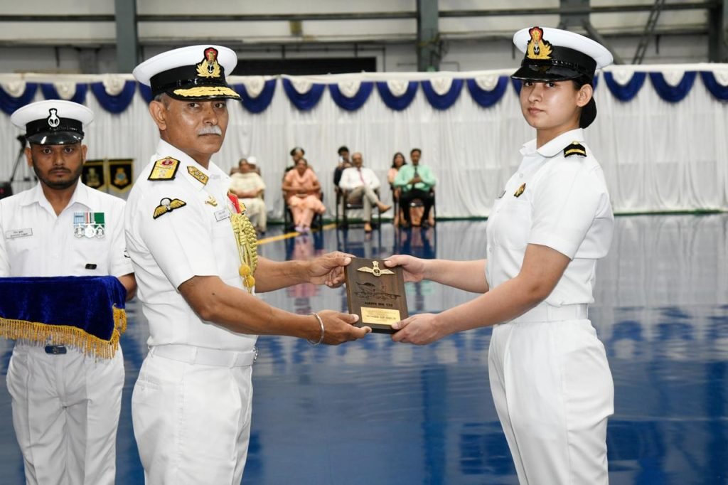 Second Basic Hawk Conversion Course, SLt Aastha Poonia becomes the first woman to be streamed into the Fighter stream of Naval Aviation